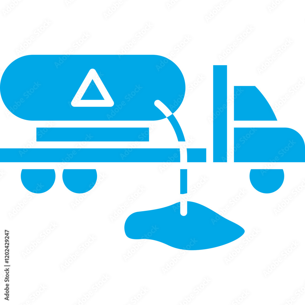 Truck Leaking Fuel icon single vector illustration