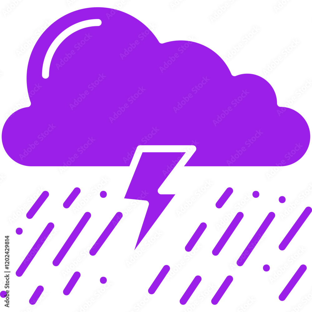 Thunderstorm icon single vector illustration Thunderstorm icon single vector illustration