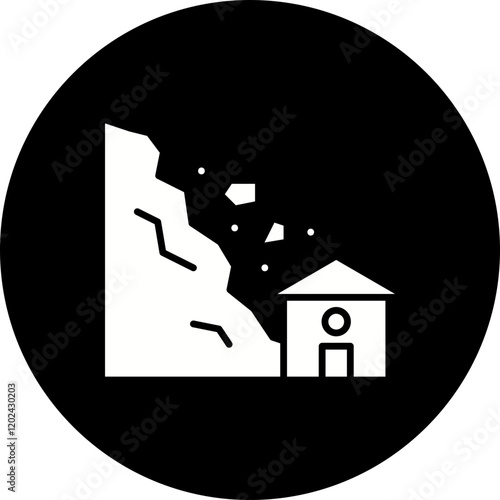 Landslide icon single vector illustration