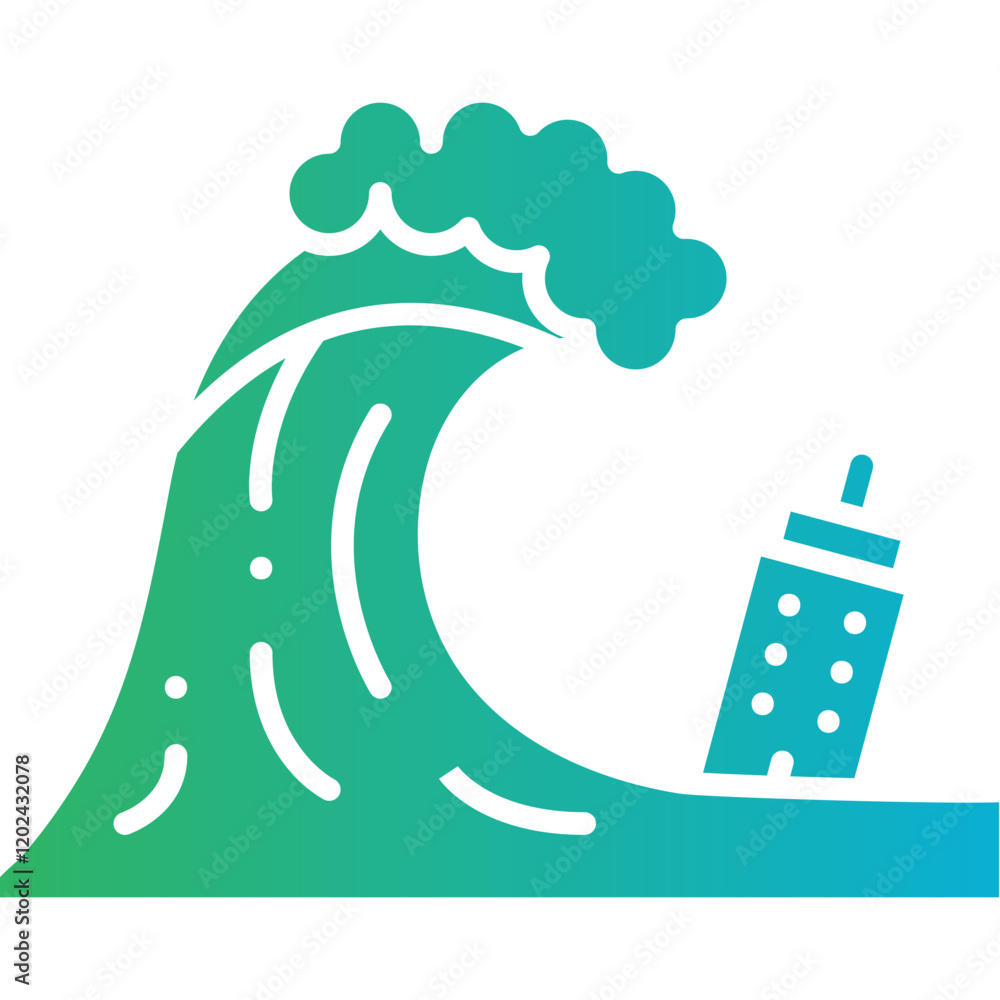 Tsunami icon single vector illustration Tsunami icon single vector illustration