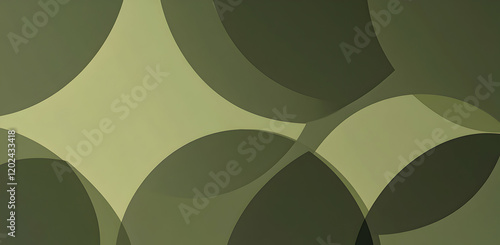 Abstract Olive Green Circles: A Study in Overlapping Shapes and Subtle Hues