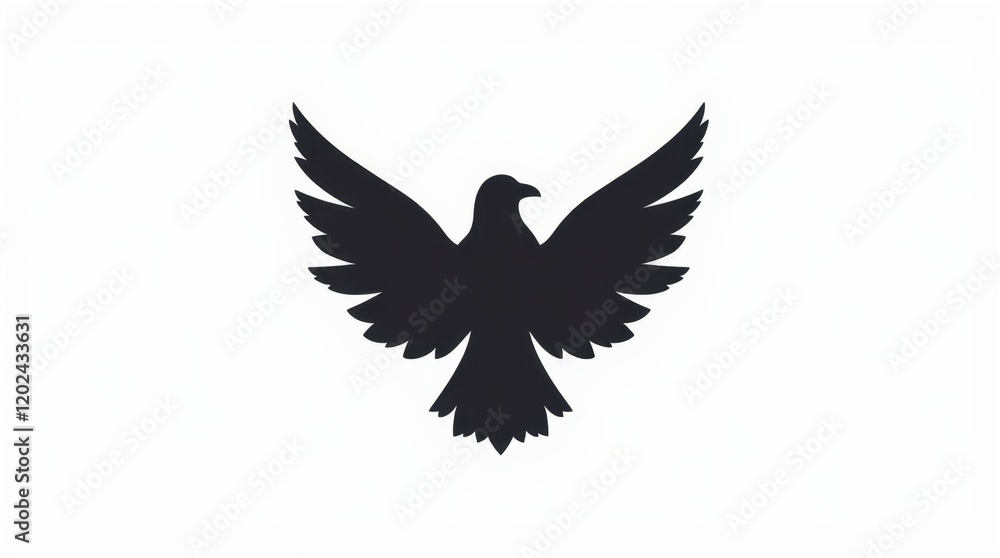 Obraz premium Sleek Minimalist Raven Logo Design