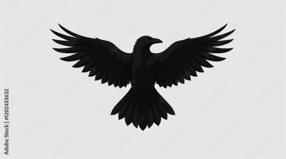 Obraz premium Sleek Minimalist Raven Logo Design