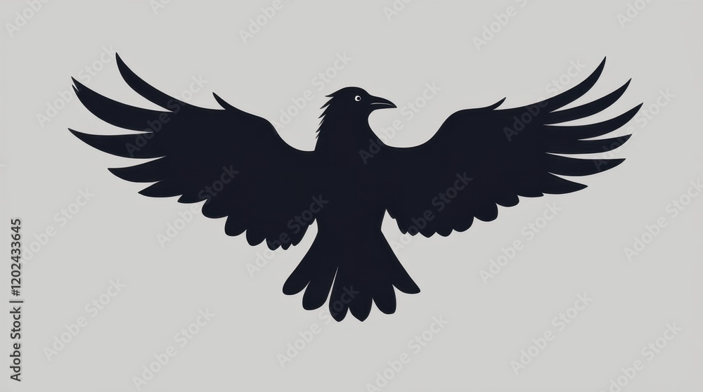 Fototapeta premium Sleek Minimalist Raven Logo Design