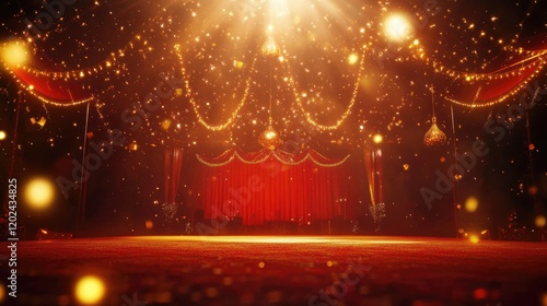 circus stage background, promotional materials and event announcements