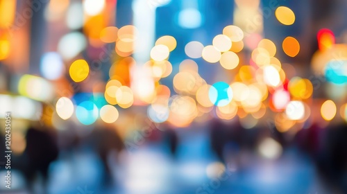 City blurred lights background after sunset Bokeh effect of urban lighting capturing the ambiance of a bustling city at night Ideal for modern business or creative concepts