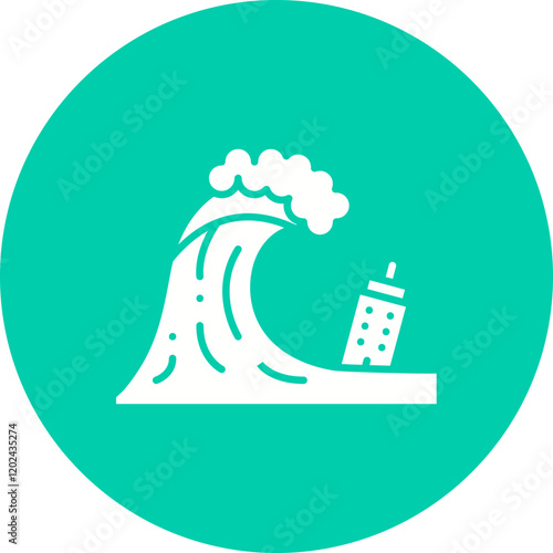 Tsunami icon single vector illustration