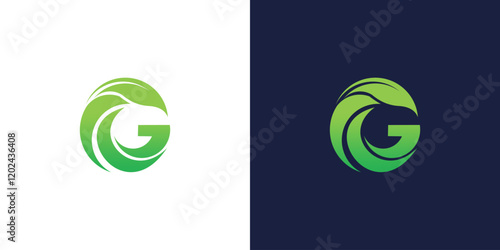 Letter G logo with leaf
