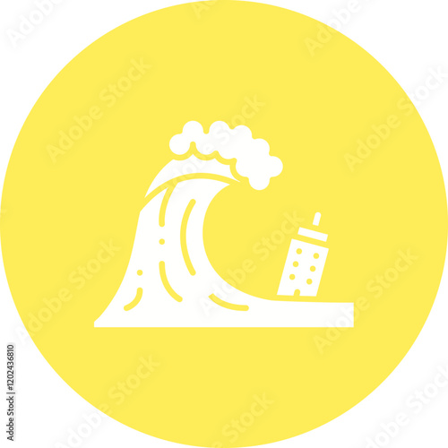 Tsunami icon single vector illustration