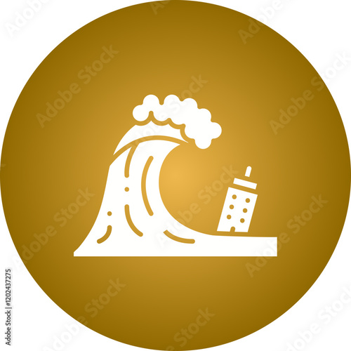 Tsunami icon single vector illustration