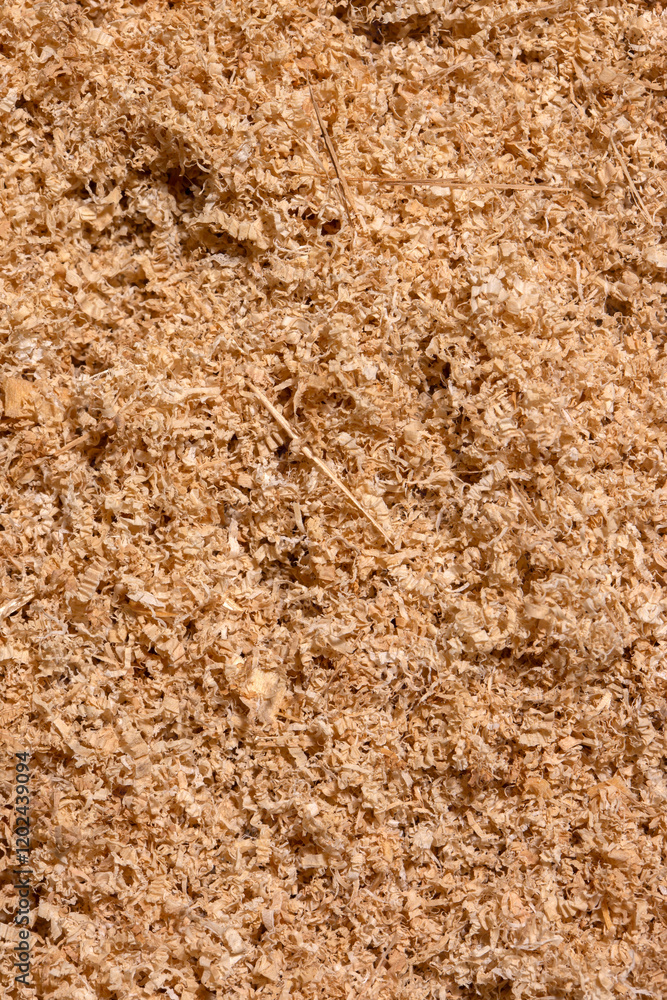 Pile of assorted wood sawdust for use as a background backdrop. Eco biodegradable material Pile of assorted wood sawdust for use as a background backdrop. Eco biodegradable material