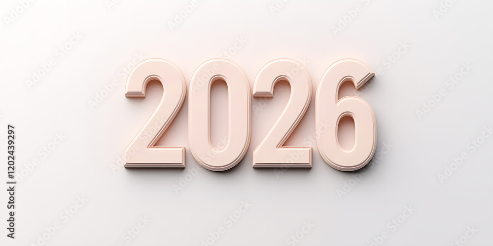 Elegant 2026 numerals on a soft background. Perfect for New Year's greetings, calendars, or planning materials. Elegant 2026 numerals on a soft background. Perfect for New Year's greetings, calendars, or planning materials.