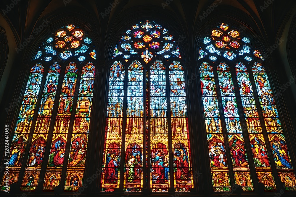 Magnificent Gothic Cathedral Stained Glass Window Magnificent Gothic Cathedral Stained Glass Window