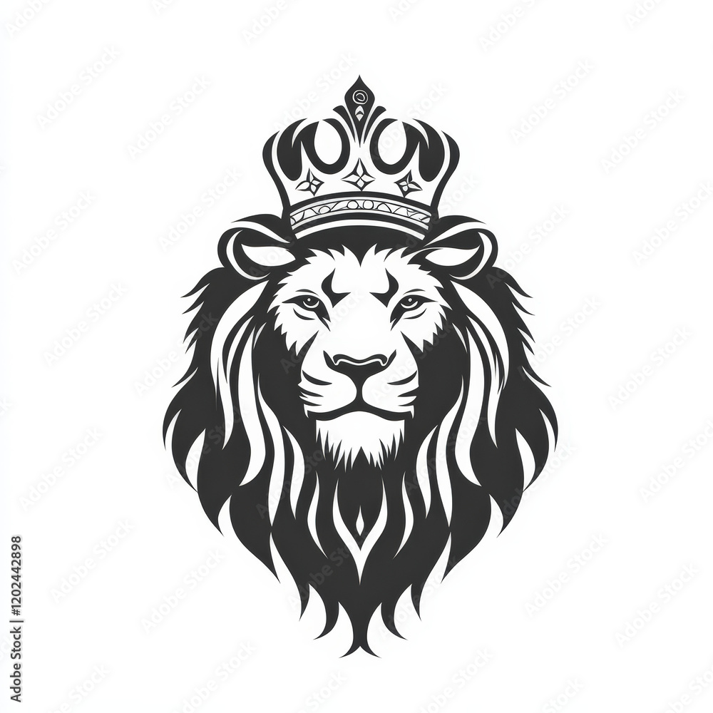 Fototapeta premium Lion with Crown Illustration