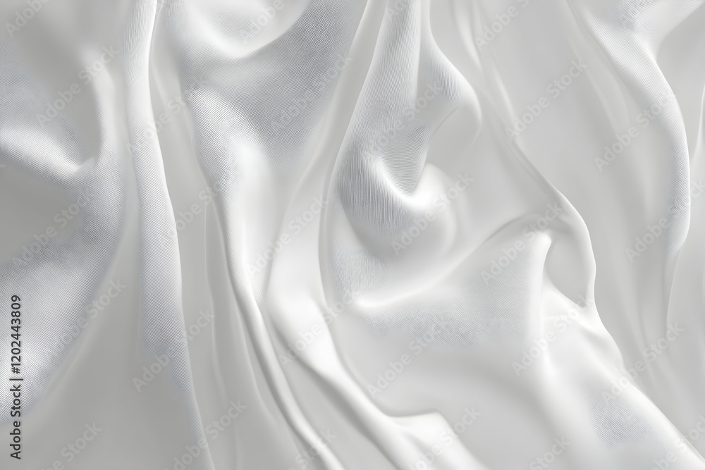 Obraz premium Elegant Draped White Silk Fabric Texture