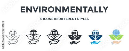 Environmentally  Icon In Different Style Vector Illustration. Designed In Thin Line, Regular Line, Bold Line, Glyph, Color Fill, And Flat Style Can Be Used For Web