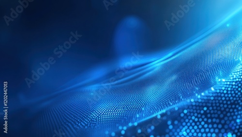 Abstract blue digital wave background.