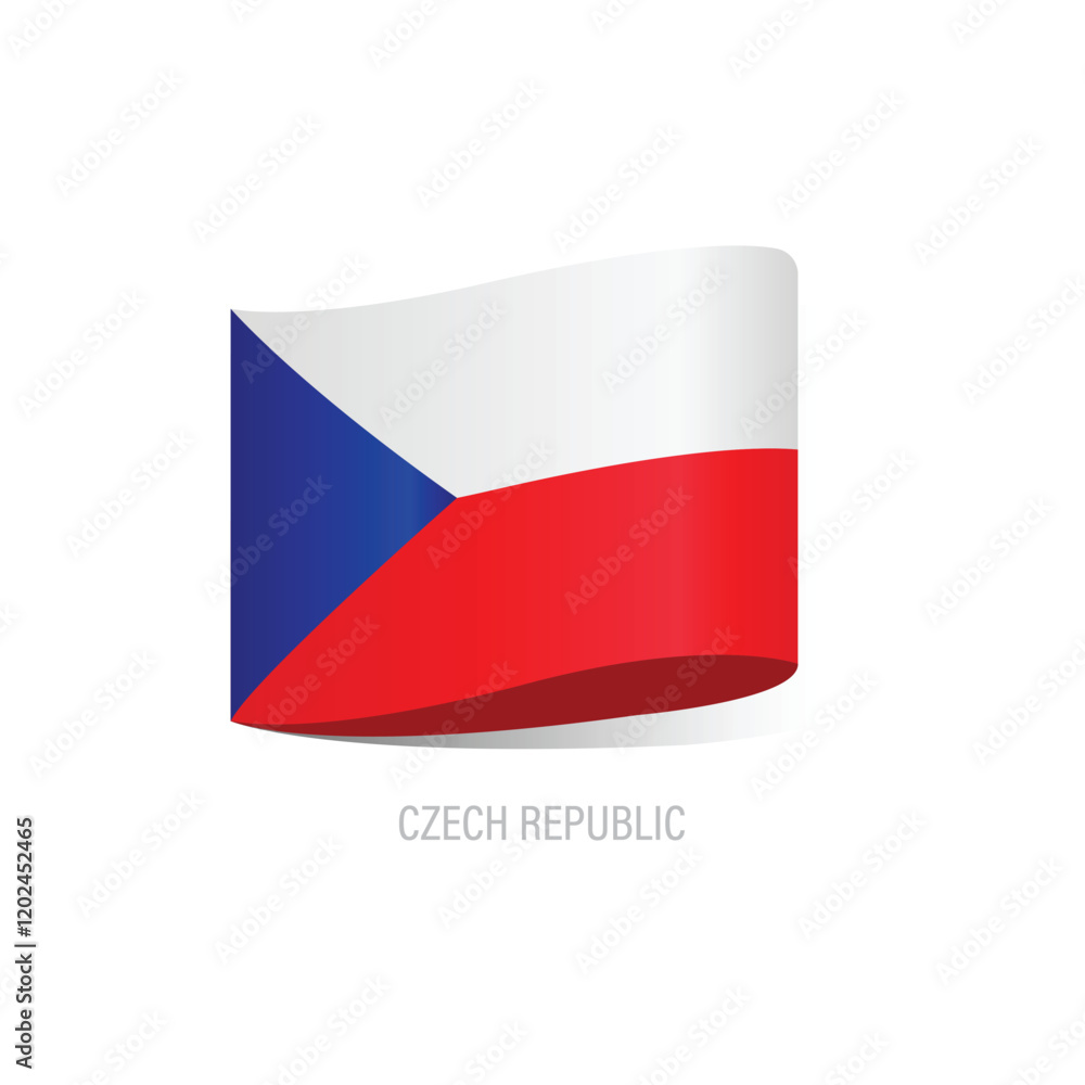 Flag Of Czech Republic Vector Design. Flag Of Czech Republic Vector Design.