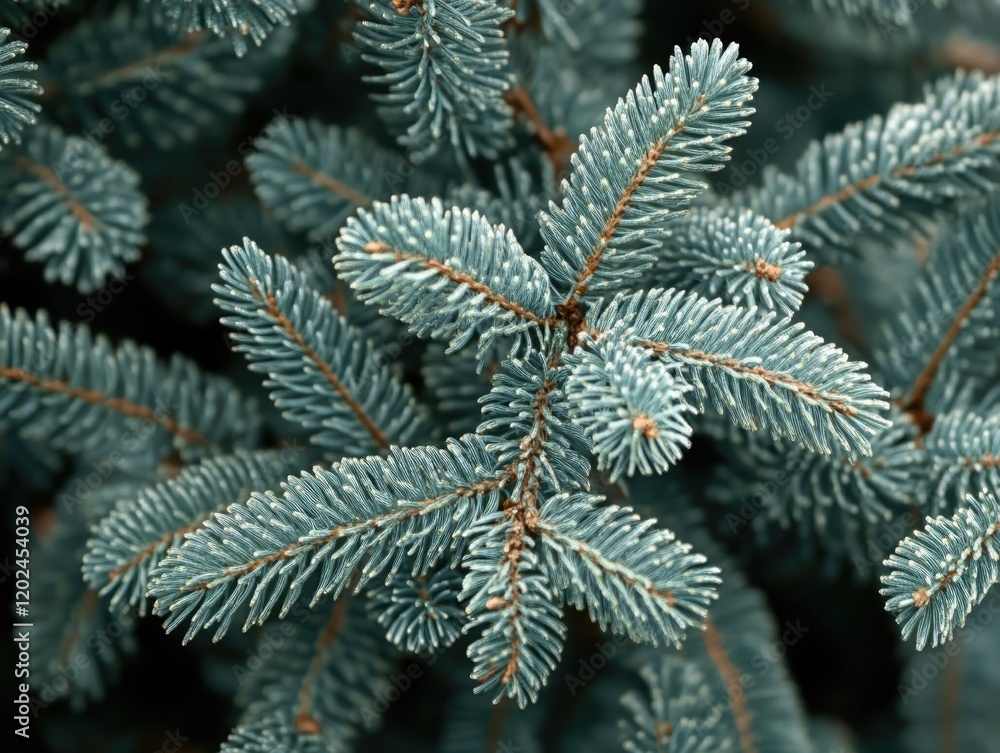 Close up of a pine tree with blue needles Close up of a pine tree with blue needles