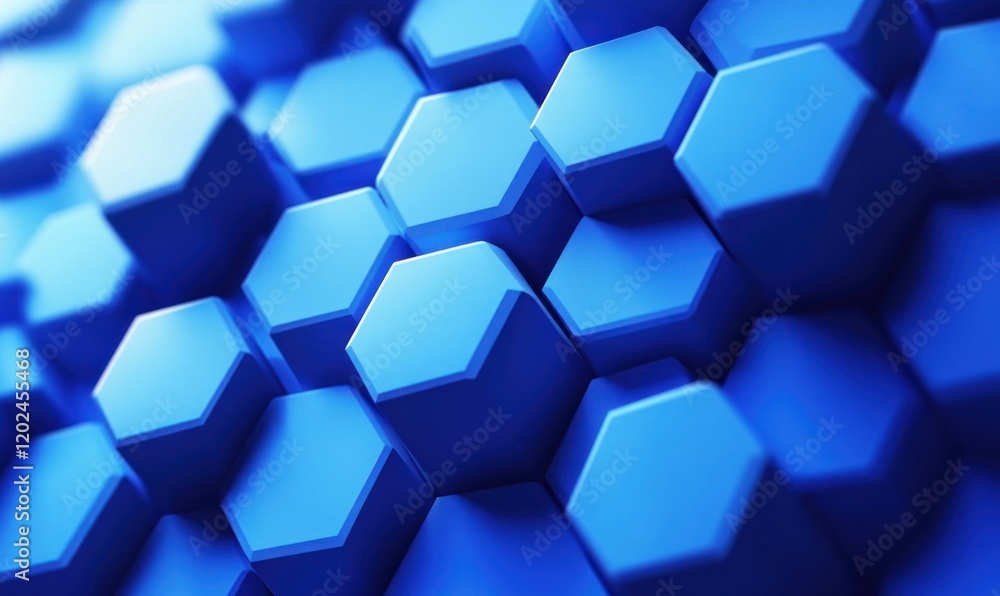 Abstract blue hexagonal geometric pattern. Abstract blue hexagonal geometric pattern.
