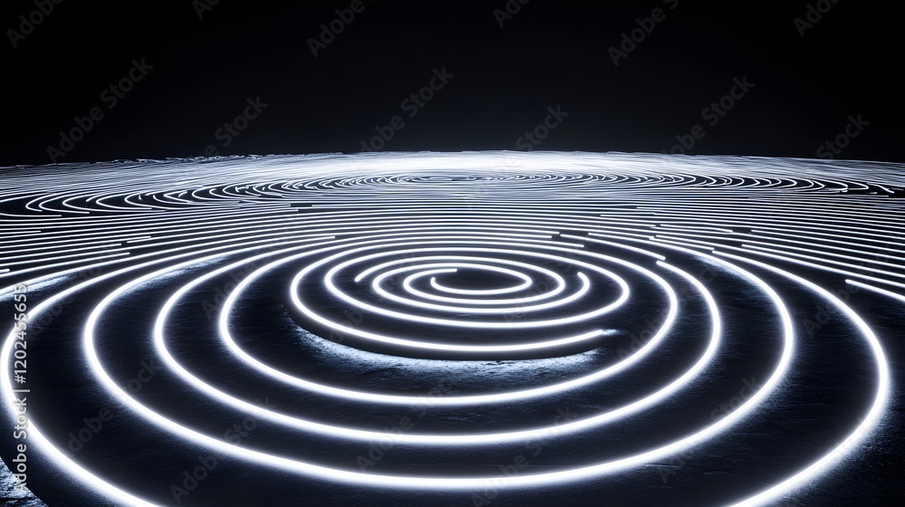 Glowing Spiral Lines Abstract Art Design Glowing Spiral Lines Abstract Art Design