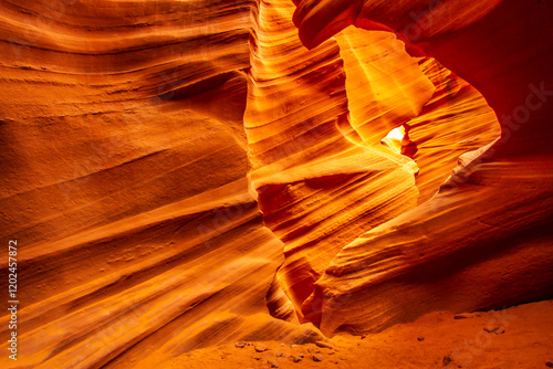 USA, Arizona, Lake Powell Navajo Tribal Park. Slot canyon in Lower Antelope Canyon.