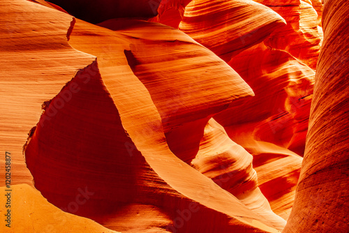 USA, Arizona, Lake Powell Navajo Tribal Park. Slot canyon in Lower Antelope Canyon.