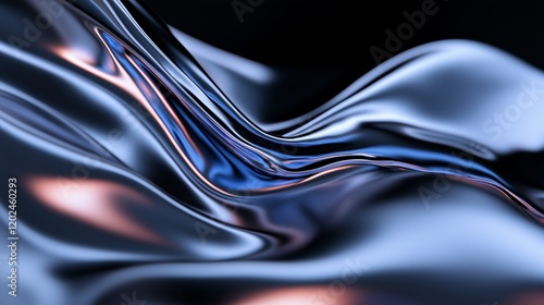 Wallpaper Mural Radiant light beams in silver and neon blue, moving fluidly with a touch of luxury, set against a minimalist dark backdrop. Torontodigital.ca