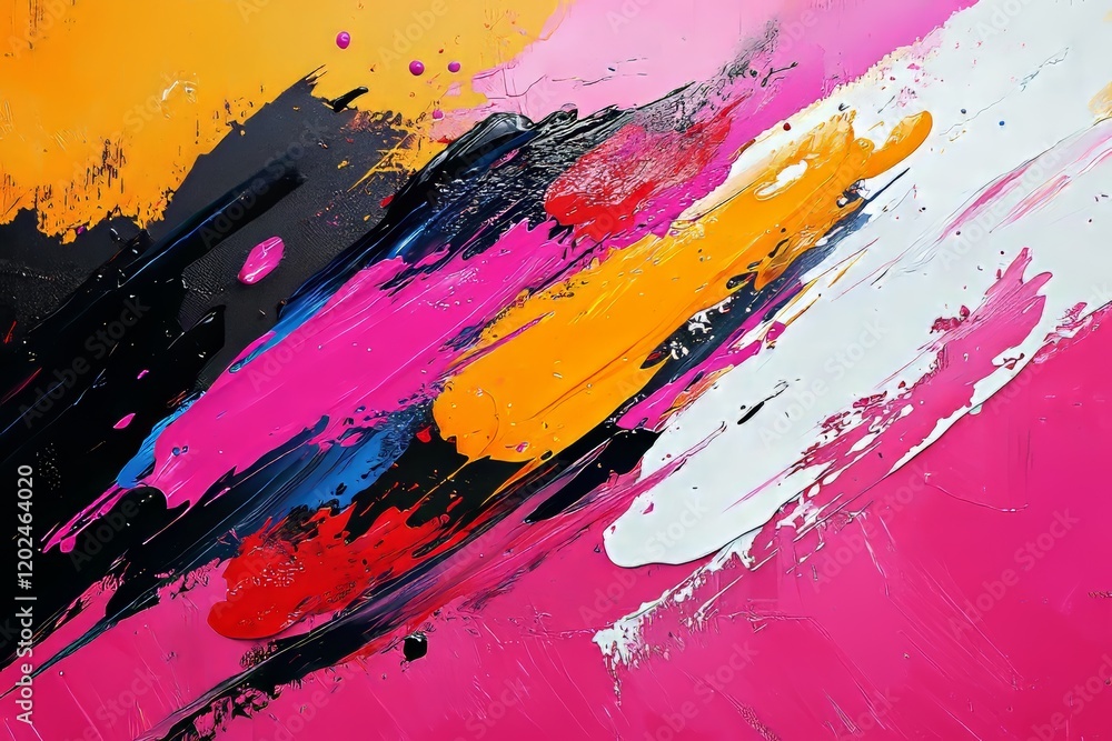 An abstract painting characterized by vibrant colors and dynamic brush movements, delivering an energetic visual spectacle An abstract painting characterized by vibrant colors and dynamic brush movements, delivering an energetic visual spectacle
