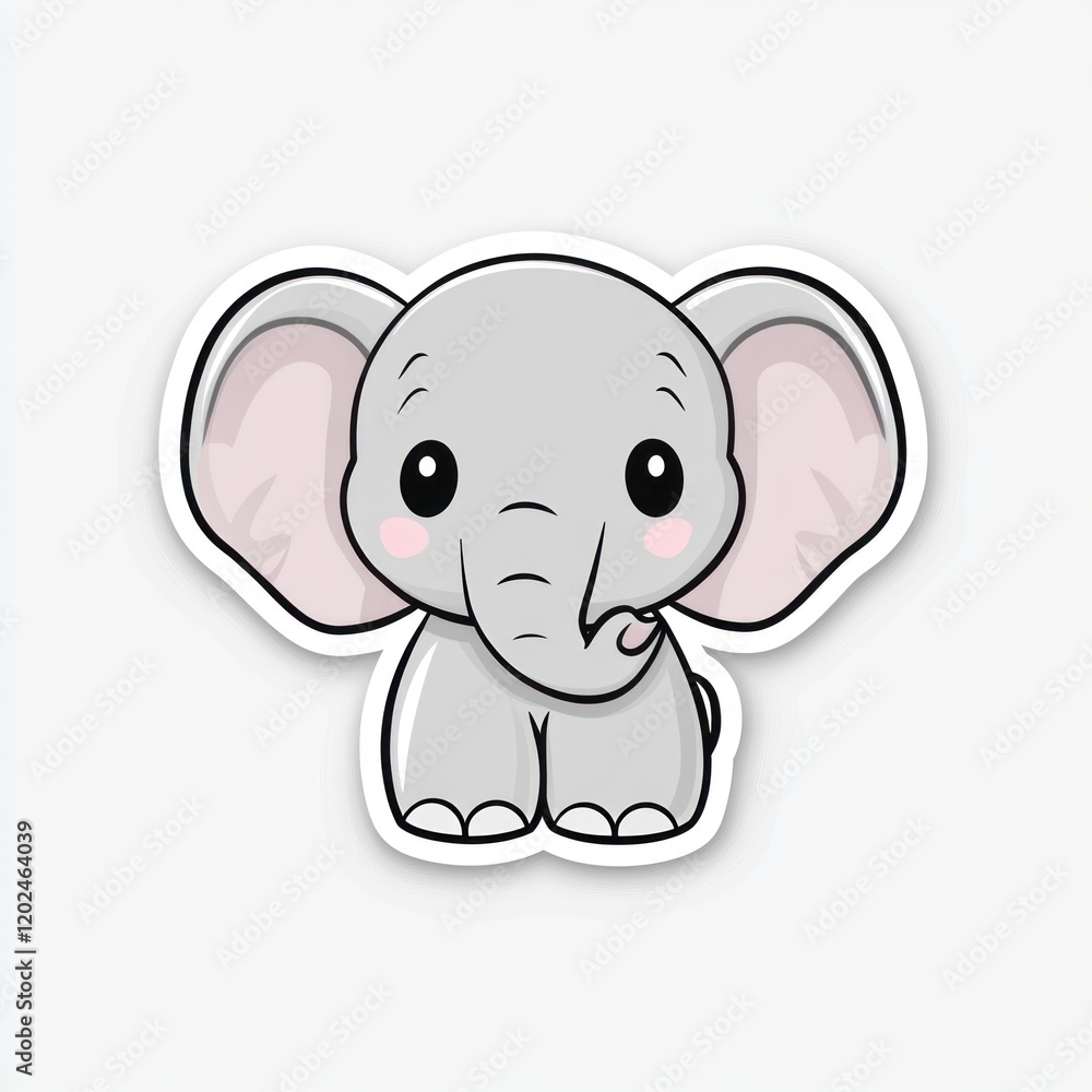 Cute baby elephant illustration, children's book, card design Cute baby elephant illustration, children's book, card design