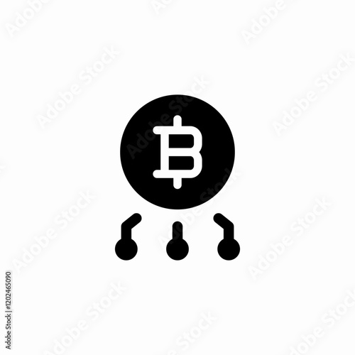 bitcoin network dark icon sign vector
