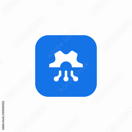 computer engineering blue backgroung icon sign vector