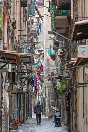 Fototapeta Naklejka Na Ścianę i Meble -  Başlık: Sections and details from the streets of Naples the capital of the Campania region and the 3rd largest city in Italy