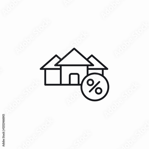 housing discount icon sign vector