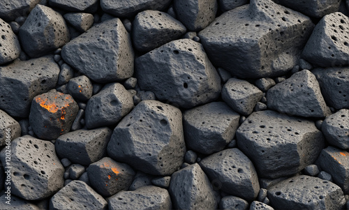   A highly detailed 8K seamless texture of a volcanic rock with a porous surface and sharp edges. photo