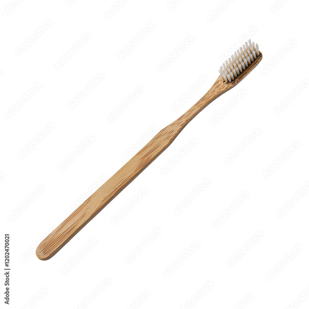 A bamboo toothbrush with a sleek handle and soft bristles, designed for effective teeth cleaning and eco-friendly oral hygiene, Transparent Background. A bamboo toothbrush with a sleek handle and soft bristles, designed for effective teeth cleaning and eco-friendly oral hygiene, Transparent Background.