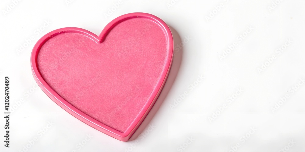Fototapeta premium Pink heart isolated on white background