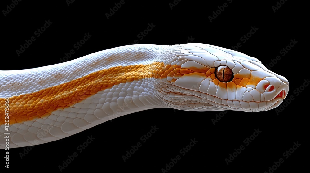 Fototapeta premium Stunning Close-Up of a White and Orange Snake