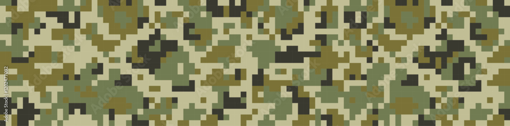 Pixel camouflage of military origin. Seamless pattern
for green camouflage fabric
Vector illustration. Pixel camouflage of military origin. Seamless pattern
for green camouflage fabric
Vector illustration.