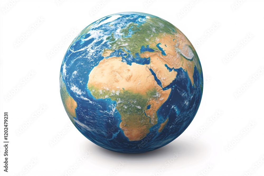 Fototapeta premium Detailed 3D Render of Planet Earth Globe