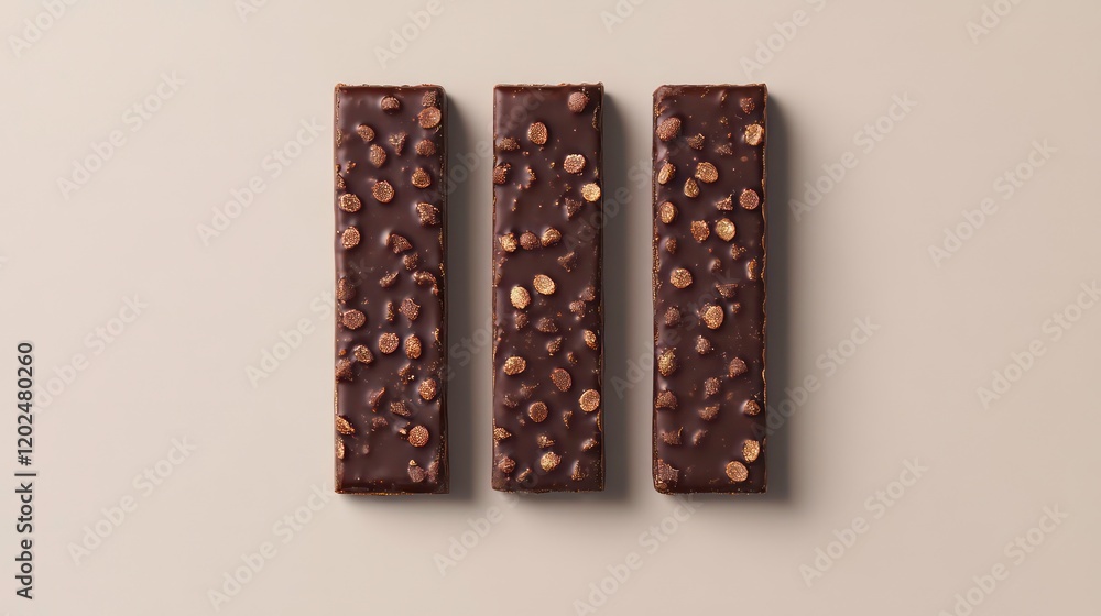 Flat Lay Overhead View of Energy Protein Bar or Chocolate Bar Snack Packaging Template Flat Lay Overhead View of Energy Protein Bar or Chocolate Bar Snack Packaging Template