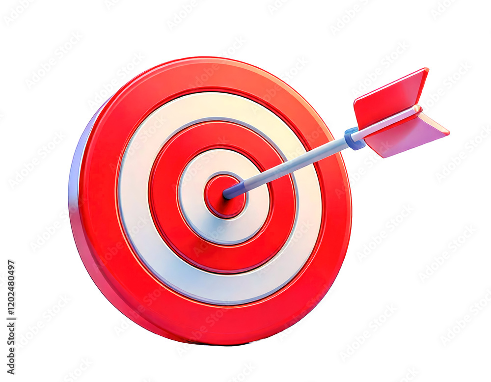 red target with arrow 3d cut out isolated on transparent png red target with arrow 3d cut out isolated on transparent png