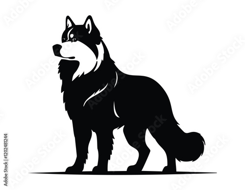 Wolf silhouette vector design, and German Shepherd Dog or Shepherd Silhouette.