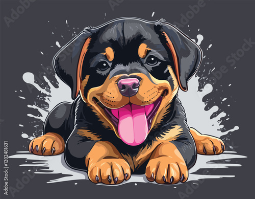 Australian Shepherd Dog, or Saint Bernard Dog Portrait, and cute smiling dog portrait vector.