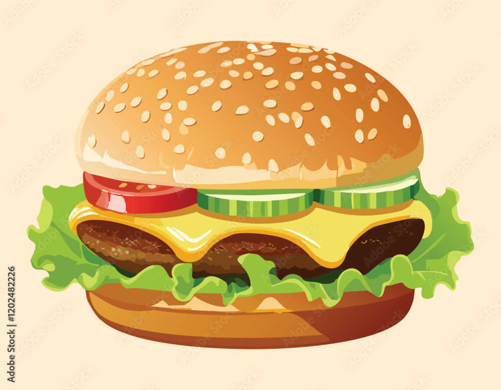 hamburger isolated on gradient background, and Fresh hamburger fast food with beef and cheese fast food. hamburger isolated on gradient background, and Fresh hamburger fast food with beef and cheese fast food.