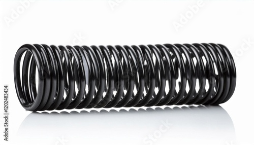 Black Coil Spring Isolated On White Background photo