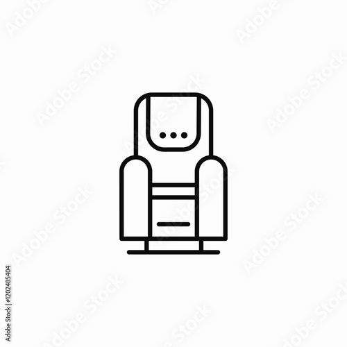 airplane seat icon sign vector