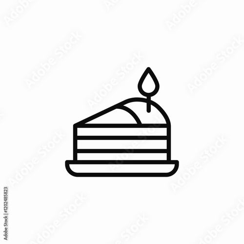 cake piece icon sign vector