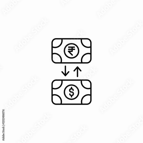 currency exchange icon sign vector