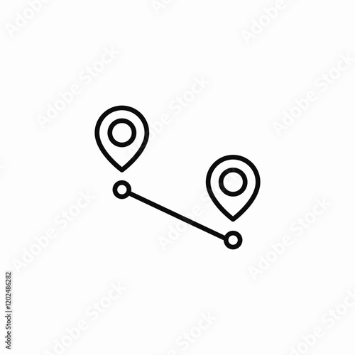 connected location points icon sign vector